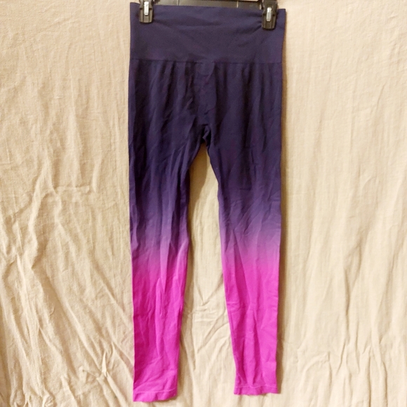 Climawear hot pink & indigo ombre seamless leggings, sz L, NWOT - Picture 3 of 4